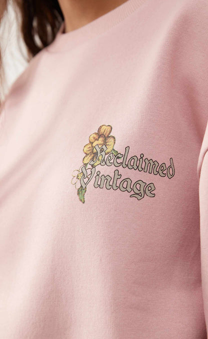 Sweat rose vintage brodé – Floral Chic