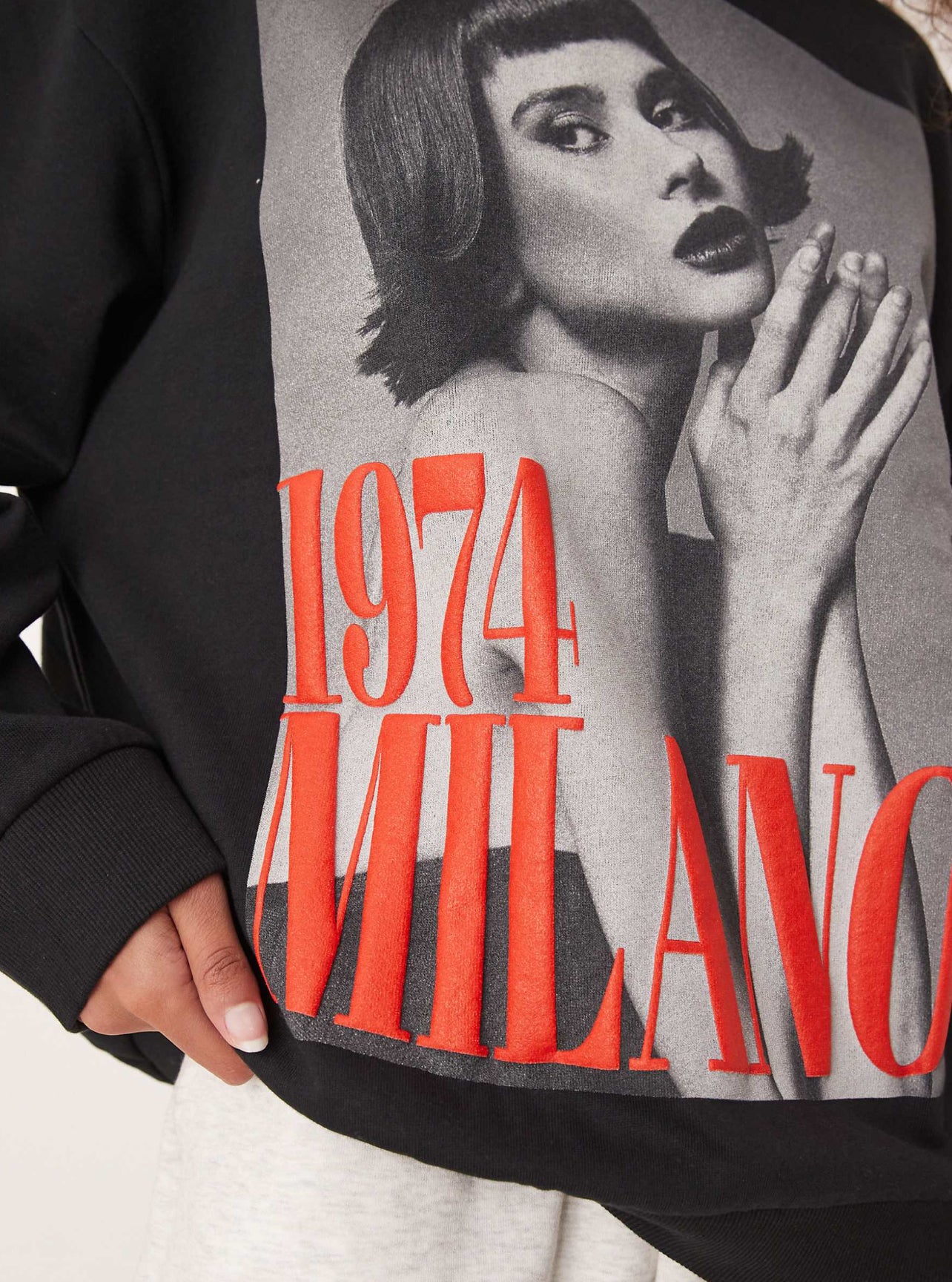 Sweatshirt Oversize “Milano 1974” - Noir